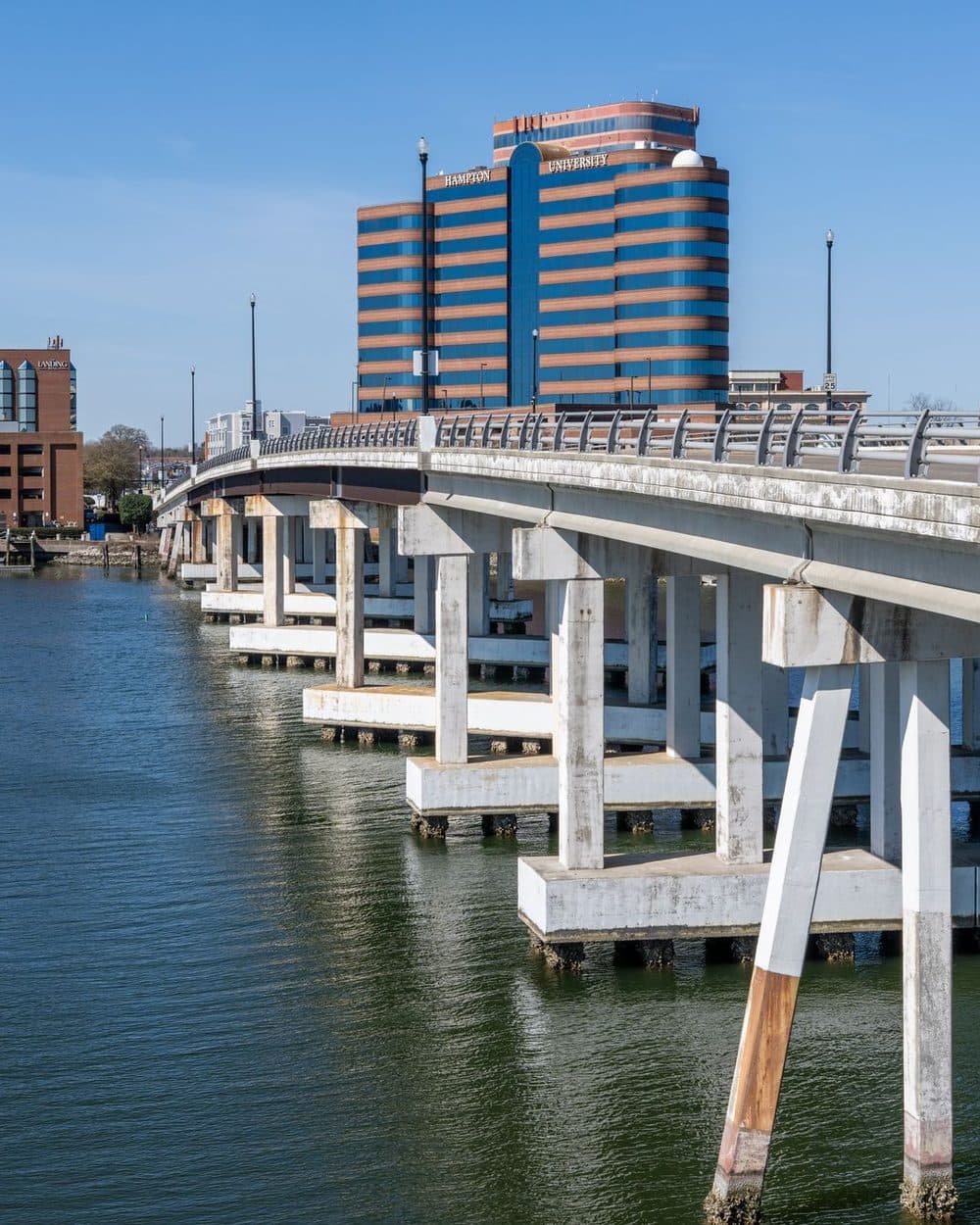 Downtown Hampton waterfront and the bridge over the Hampton River