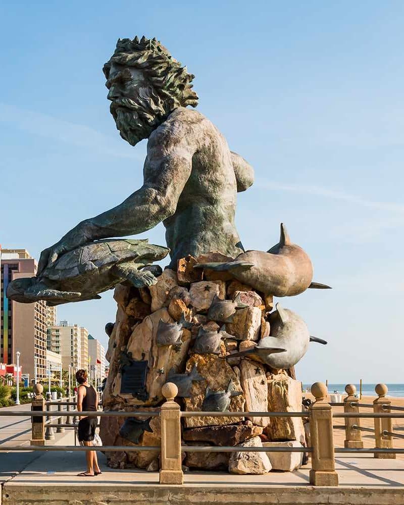 King Neptune statue at the Virginia Beach oceanfront boardwalk